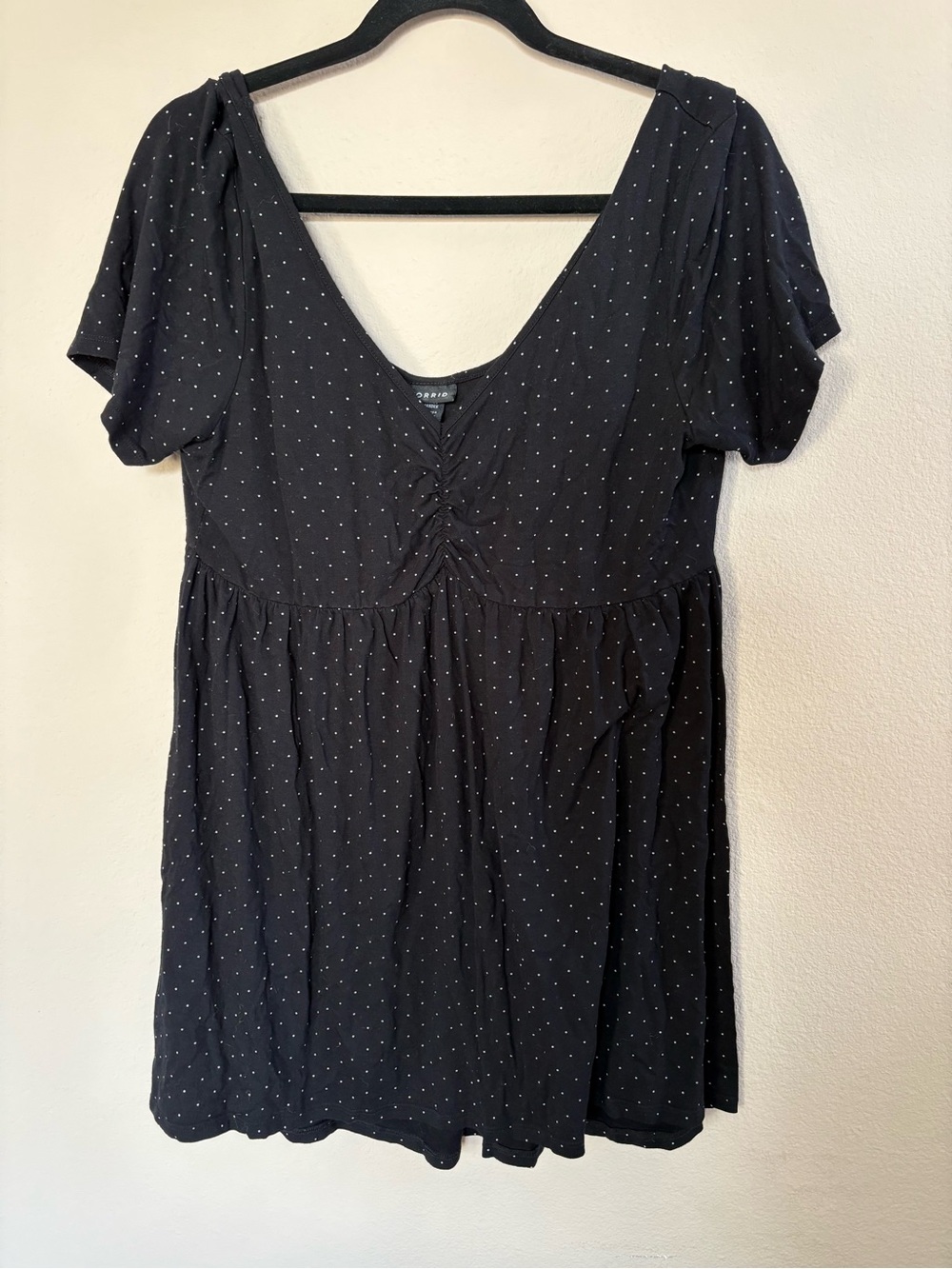 torrid Black Polka Dot Short Sleeve Tunic